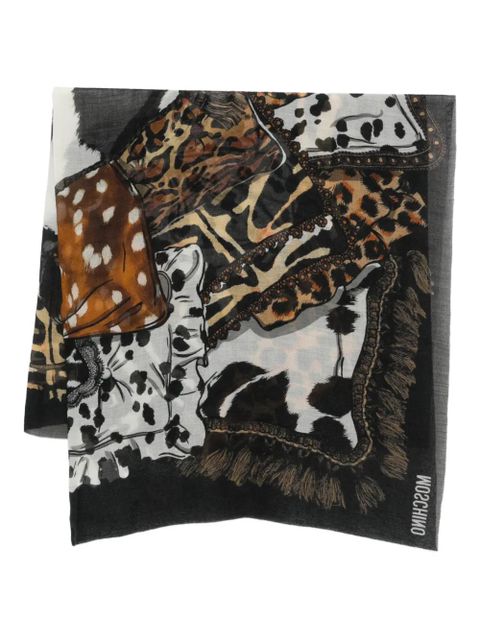 Moschino animal-print scarf - Black - zdjęcie produktu nr 1