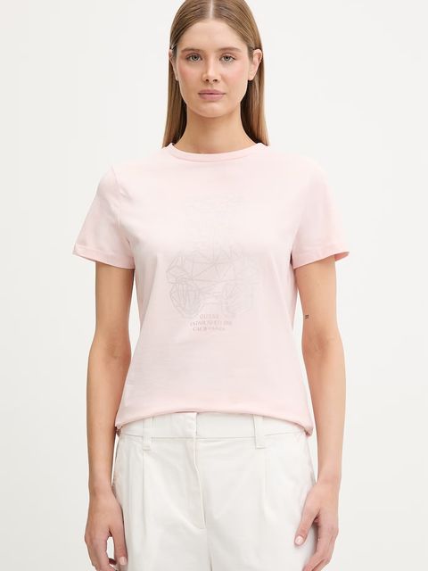 Guess T-shirt damski bawełniany z elastanem ROMY - zdjęcie produktu nr 1