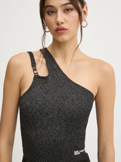 Karl Lagerfeld Jeans top damskie kolor czarny odkryte plecy A1W18028