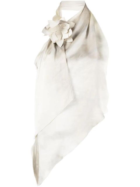 Coperni floral-appliqué asymmetric top - Grey - zdjęcie produktu nr 1