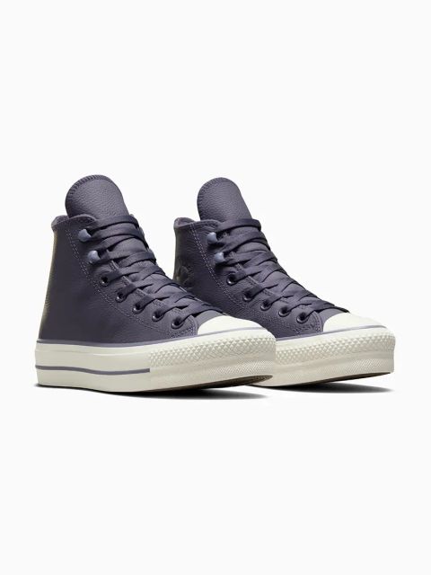 Converse trampki skórzane Chuck Taylor All Star Lift damskie kolor fioletowy A11159C