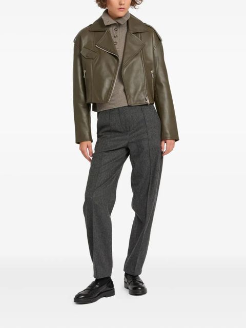 Yves Salomon leather biker jacket - Green - zdjęcie produktu nr 2