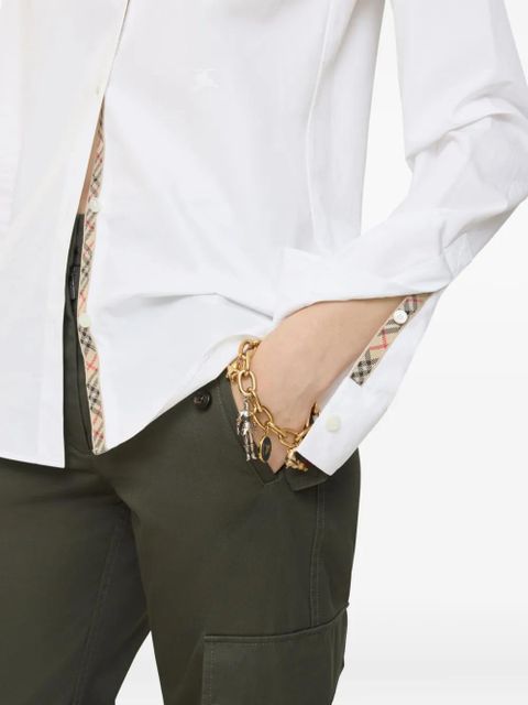 Burberry embroidered long-sleeve shirt - White