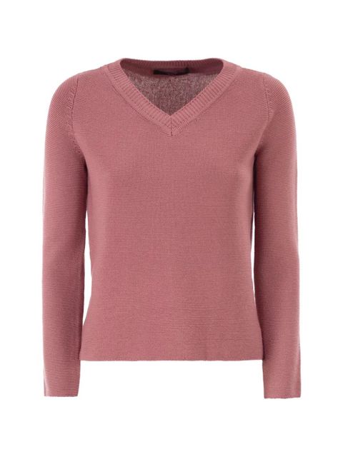 Weekend Max Mara Wkdago V-neck cotton sweater - Pink - zdjęcie produktu nr 1