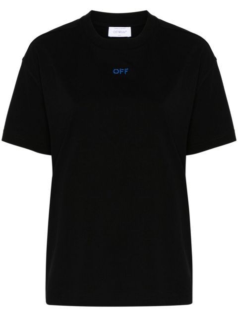 Off-White Arrows-embroidered cotton T-shirt - Black