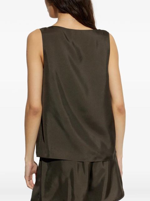 Róhe scoop-neck sleeveless top - Brown