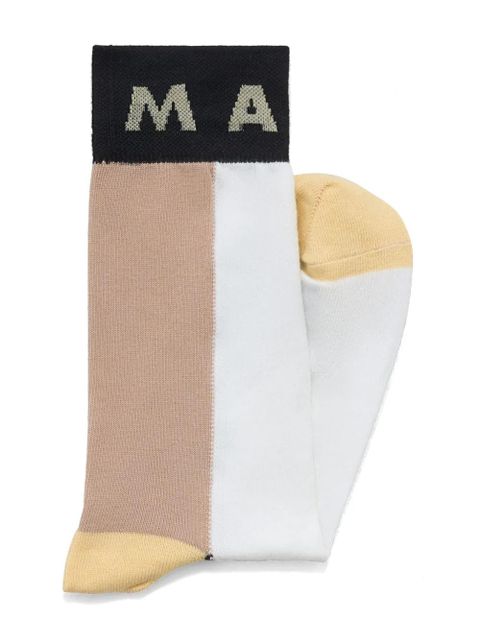 Marni intarsia-knit logo socks - White - zdjęcie produktu nr 2