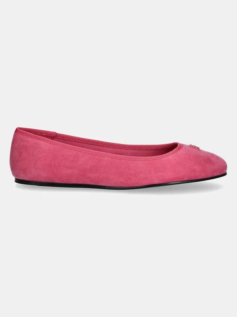 Tommy Hilfiger baleriny zamszowe TH HARDWARE SUEDE BALLERINA kolor różowy FW0FW08655 - zdjęcie produktu nr 2