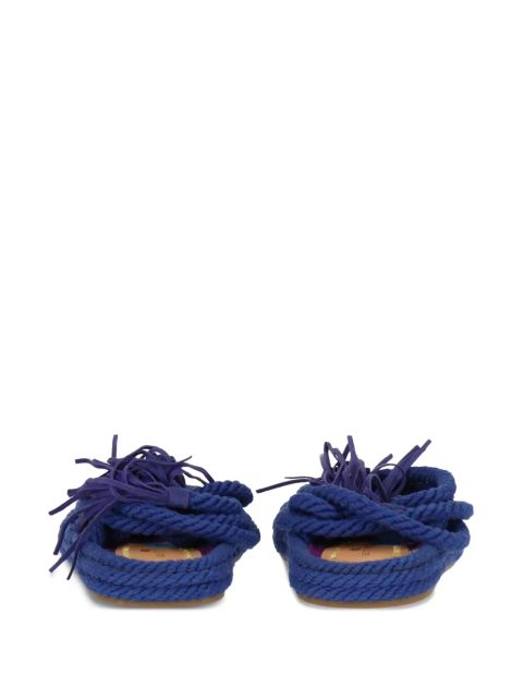 ETRO fringe-detail sandals - Blue