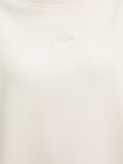 BOSS Orange bluza bawełniana C Ever damska kolor beżowy gładka 50554711