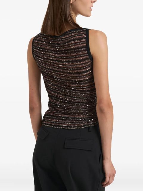 Missoni striped sequin-embellished top - Black