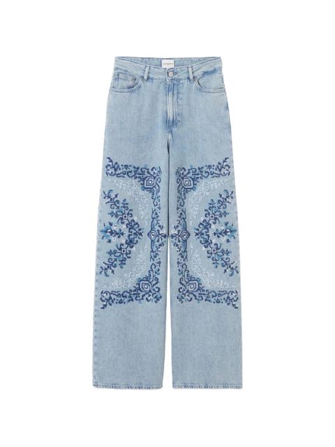 Claudie Pierlot embroidered wide-leg jeans - Blue - zdjęcie produktu nr 1