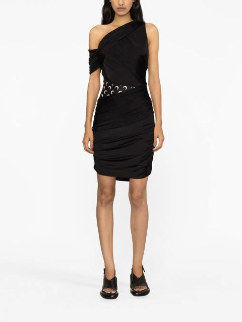 Marine Serre draped one-shoulder dress - Black - zdjęcie produktu nr 2