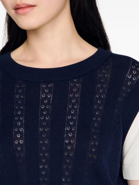 SANDRO layered-effect T-shirt - Blue