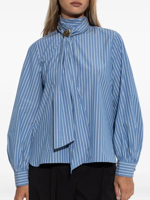 Max Mara Disco striped flower-embellished blouse - Blue