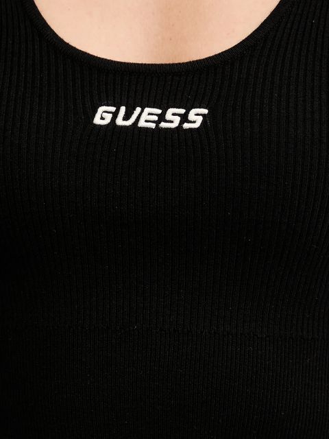 Guess top z domieszką wełny FLAMINIA damski kolor czarny V5BP05 Z3JD2