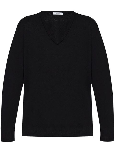 Max Mara v-neck wool knit top - Black - zdjęcie produktu nr 1