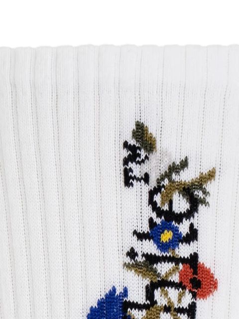 Off-White floral-embroidered rib socks