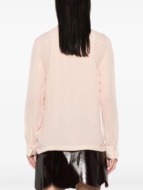 FENDI embroidered georgette shirt - Pink