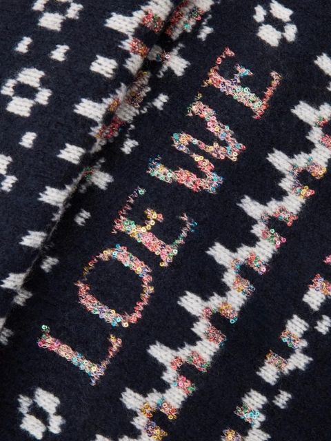 LOEWE patterned scarf - Blue
