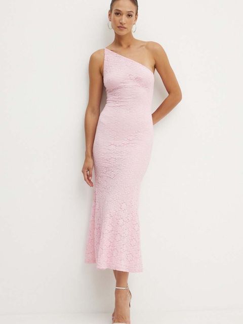 Bardot sukienka ALBIE kolor różowy maxi dopasowana 59404DB