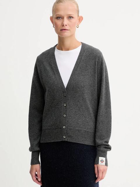Bally kardigan kaszmirowy damski kolor szary lekki WKN0B8 - zdjęcie produktu nr 1