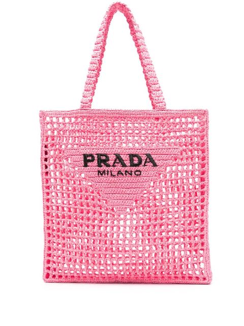 Prada crochet tote bag - Pink - zdjęcie produktu nr 1