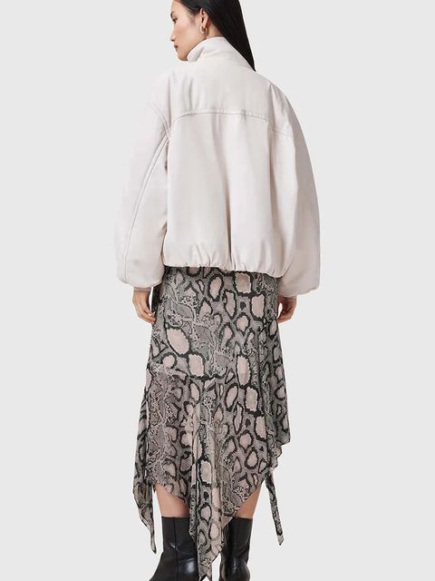 AllSaints spódnica z domieszką jedwabiu CASSIE