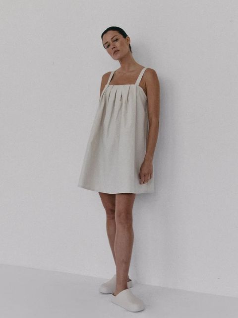 MUUV. sukienka JELLE kolor beżowy mini oversize