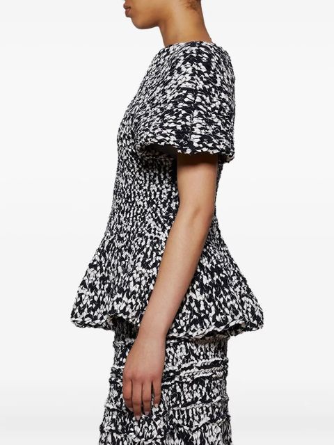 KHAITE Mathilde bubble-sleeve peplum top - Blue