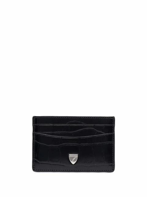 Aspinal Of London croc-effect card holder - Black - zdjęcie produktu nr 1