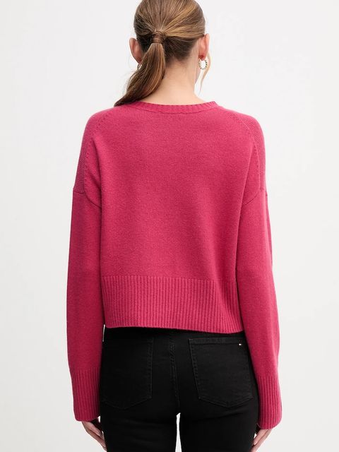 United Colors of Benetton sweter z dodatkiem wełny damski kolor różowy lekki 126WD10E4