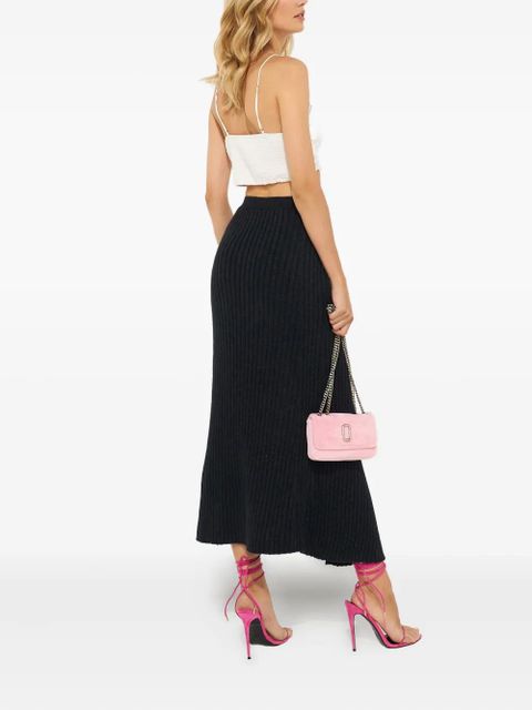 Free People ribbed slit midi skirt - Black