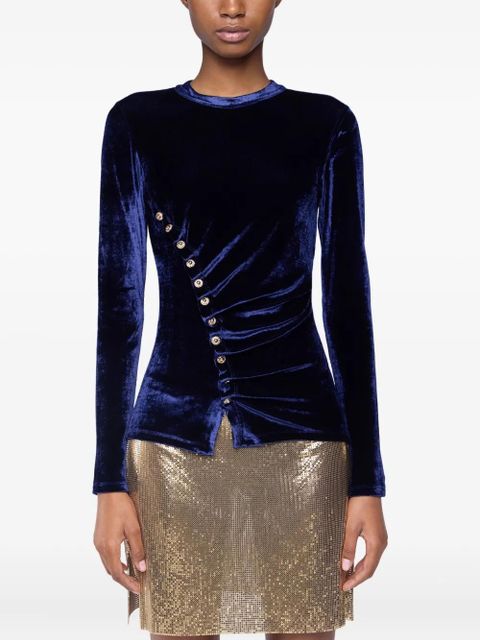 Rabanne draped velvet top - Blue