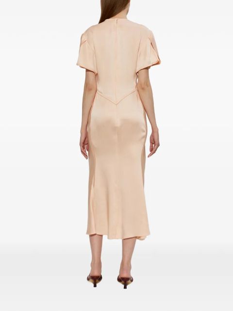 Victoria Beckham draped V-neck midi dress - Neutrals