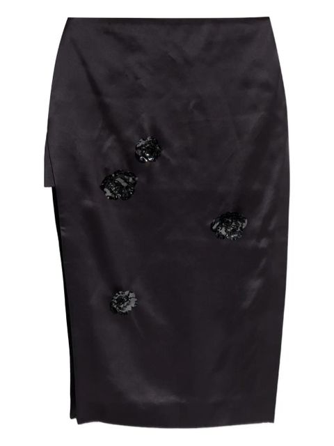 Casablanca floral-detail midi skirt - Black - zdjęcie produktu nr 1
