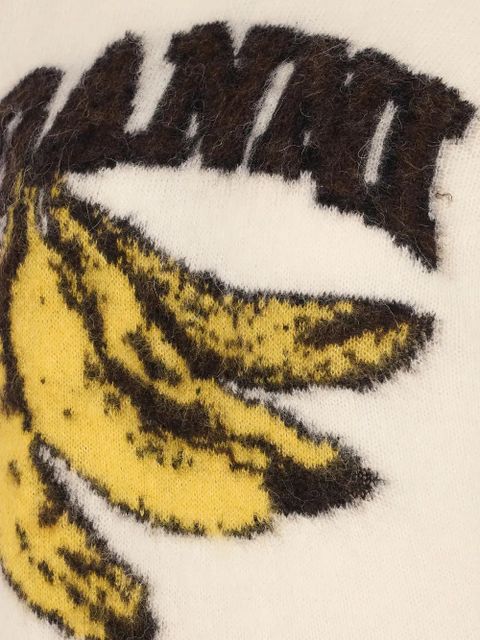 GANNI banana-graphic T-shirt - Neutrals