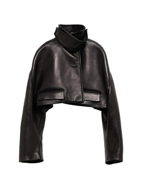 KHAITE cropped leather jacket - Black - zdjęcie produktu nr 1