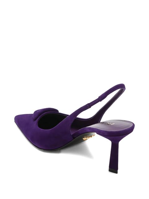 Prada 70mm triangle-logo slingback pumps - Purple