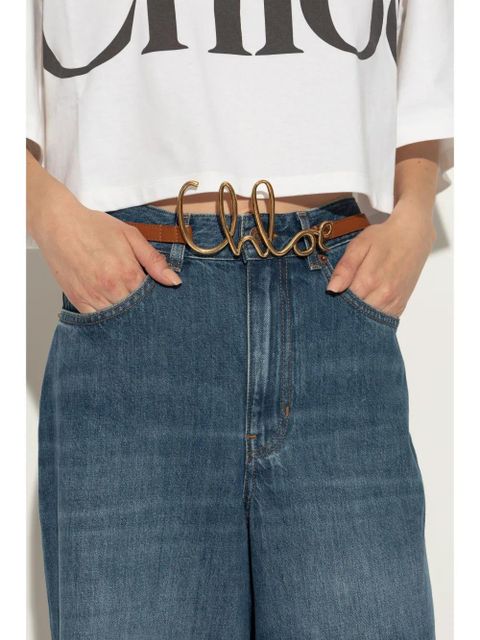 Chloé logo buckle leather belt - Brown - zdjęcie produktu nr 2