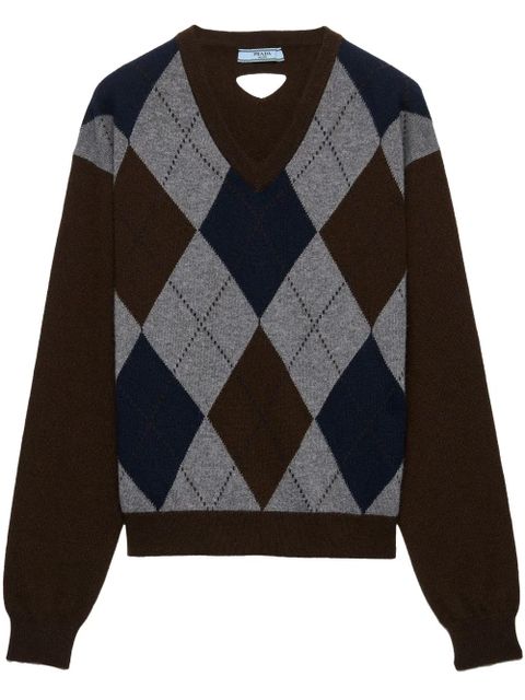 Prada cashmere V-neck sweater - Brown - zdjęcie produktu nr 1