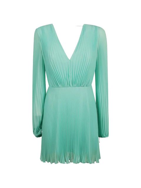 Max Mara V-neck pleated mini dress - Green - zdjęcie produktu nr 2