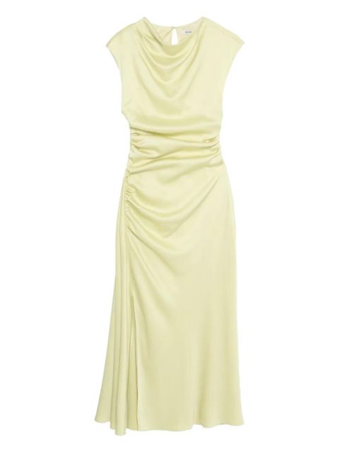 Simkhai Burke draped gathered satin midi dress - Yellow - zdjęcie produktu nr 1
