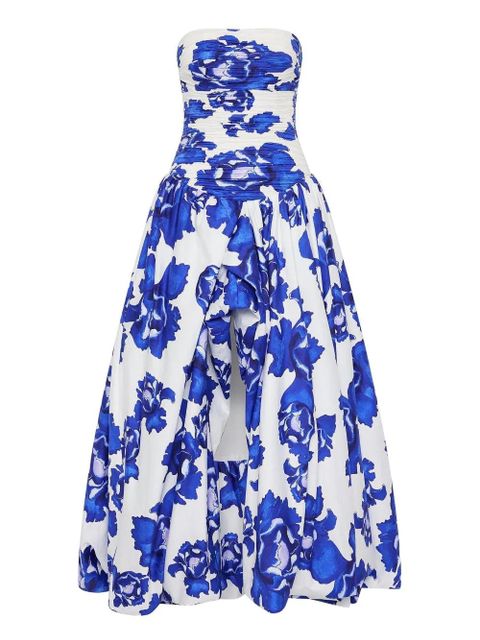 Aje floral-print strapless dress - Blue - zdjęcie produktu nr 1