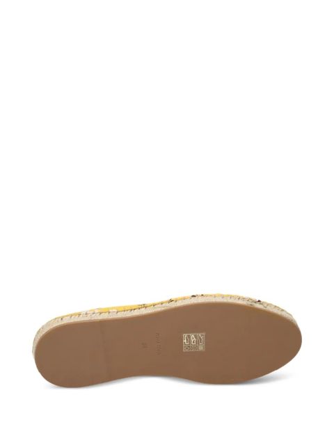 Miu Miu floral-print bow-detail espadrilles - Yellow