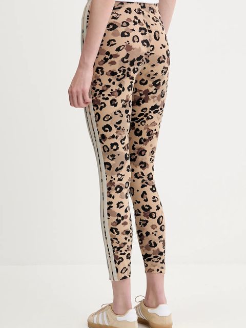 adidas legginsy Animal damskie kolor beżowy wzorzyste JM1865