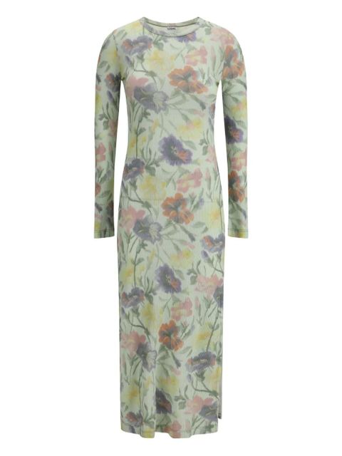 LOEWE Morning Glory-print midi dress - Green - zdjęcie produktu nr 1