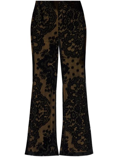 ETRO embroidered floral flare trousers - Black - zdjęcie produktu nr 1