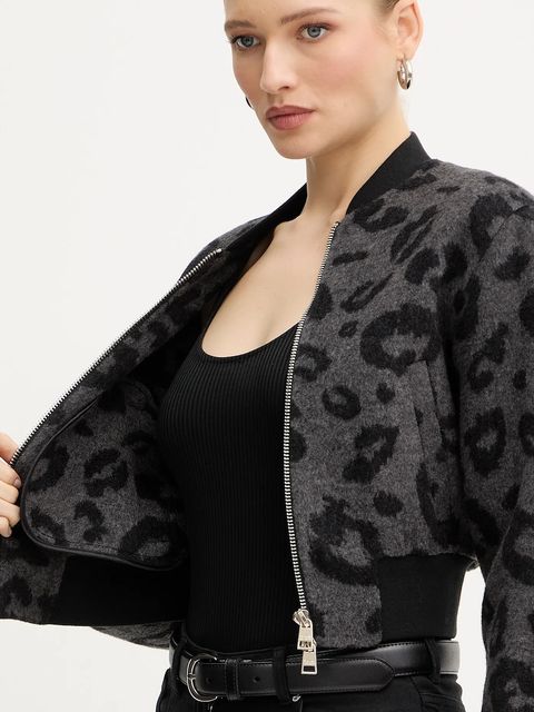 Silvian Heach kurtka bomber z dodatkiem wełny HERRERO kolor szary przejściowa GPA25127GB