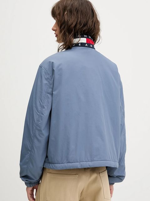 Tommy Jeans kurtka kolor niebieski przejściowa oversize DW0DW21436